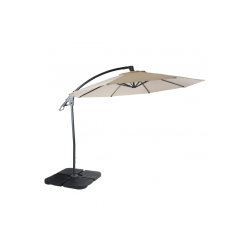 Hngeparasol 3 meter - 300 cm deluxe creme parasol med fliser