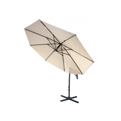 Hngeparasol 3 meter - 300 cm deluxe creme aluminium parasol