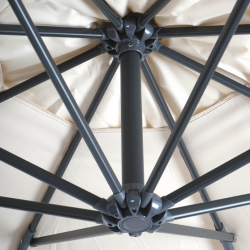 Hngeparasol 3 meter - 300 cm deluxe creme aluminium parasol