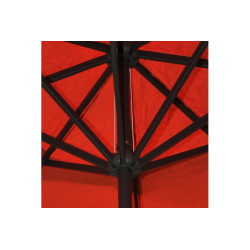 Markedsparasol 5 m - bordeaux rd haveparasol 5x5 med krank og fod