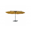 Markedsparasol 5 m - creme/beige haveparasol 5x5 med krank, fod og fliser