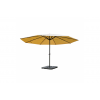 Markedsparasol 5 m - creme/beige haveparasol 5x5 med krank, fod og fliser
