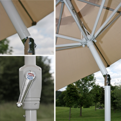 Haveparasol i aluminium med knk/vip 270 cm - creme
