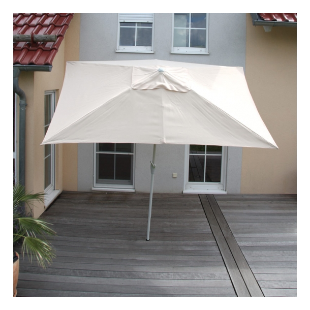 Parasol 2 x 3 meter i aluminium med knk/vip - creme