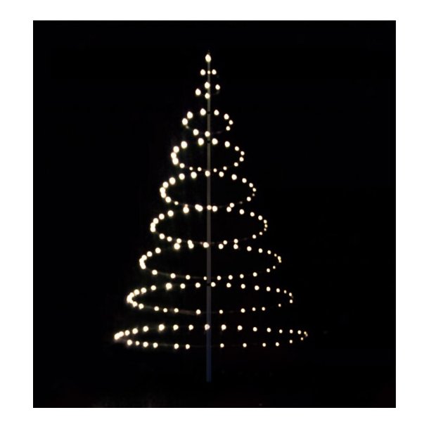 Julelys til flagstang med 360 LED lys - lystræ til 8-9 meter stang