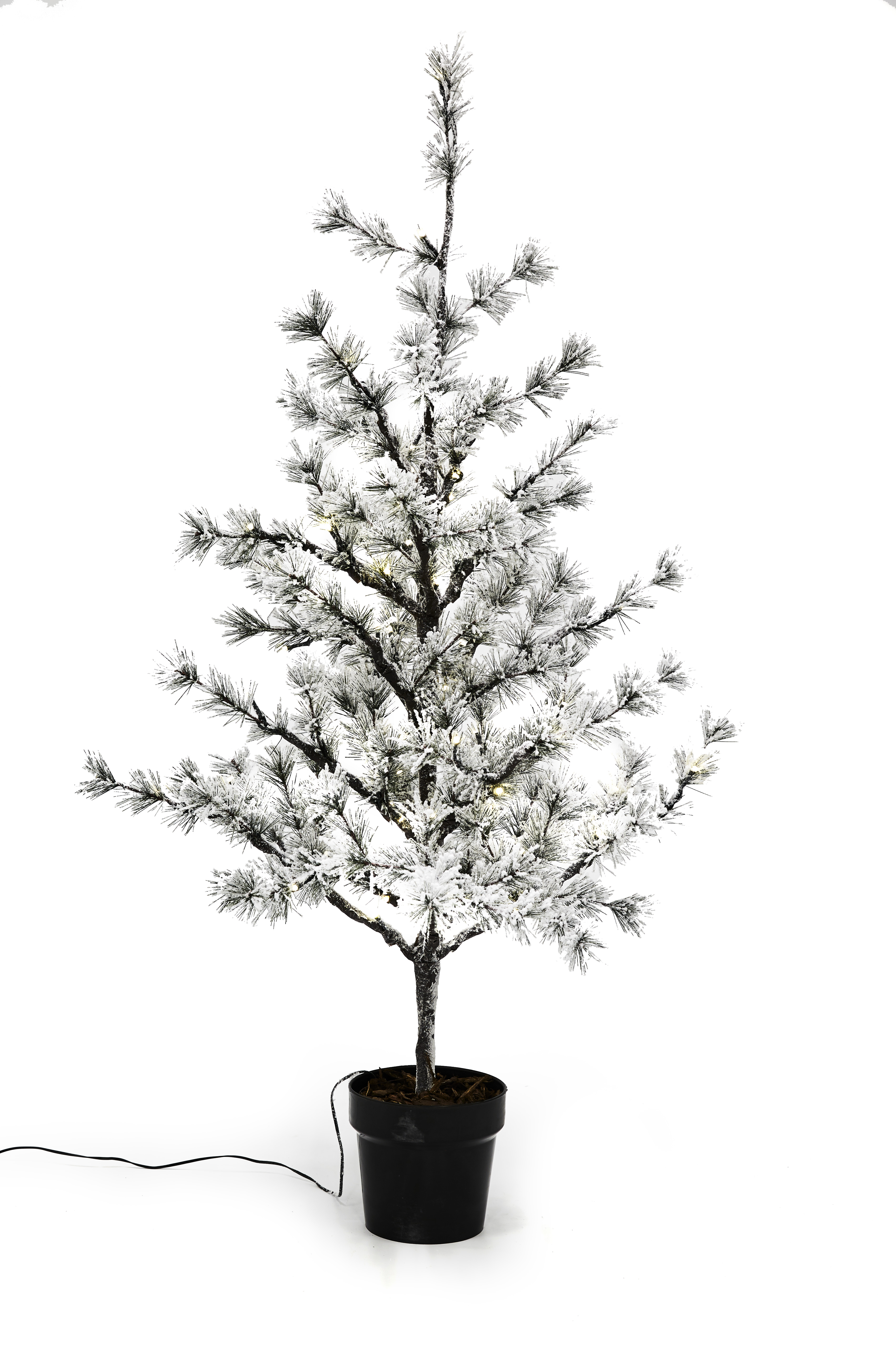 Kunstigt juletræ i potte NORDIC WINTER 120 og lys - Indendørs - HAVEHOBBY.DK