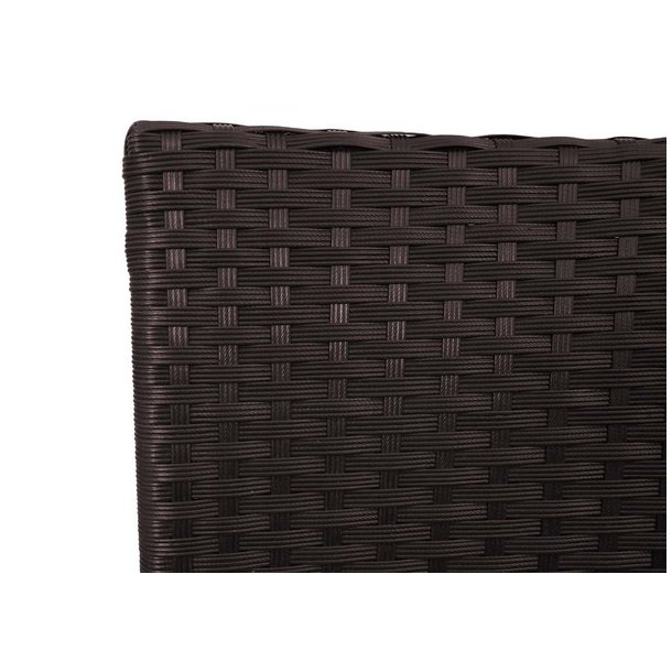 Polyrattan havebnk med bord - brun 2 personers havesofa 132 cm