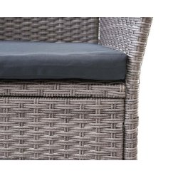 Polyrattan havebnk med bord - gr 2 personers havesofa 132 cm