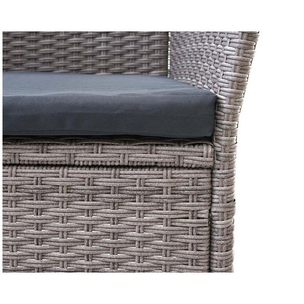 Polyrattan havebnk med bord - gr 2 personers havesofa 132 cm