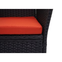 Polyrattan haveb�nk med bord - sort 2 personers havesofa 132 cm