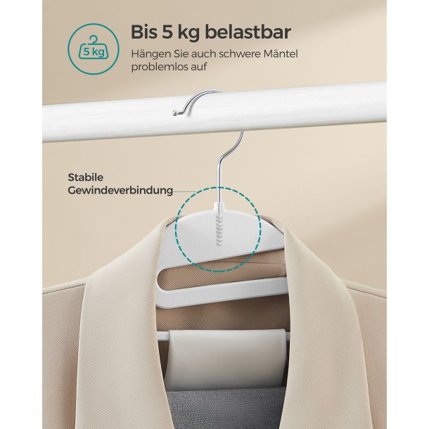 T�jb�jler - S-formet b�jle med skridsikker buksestang - 20 stk hvid