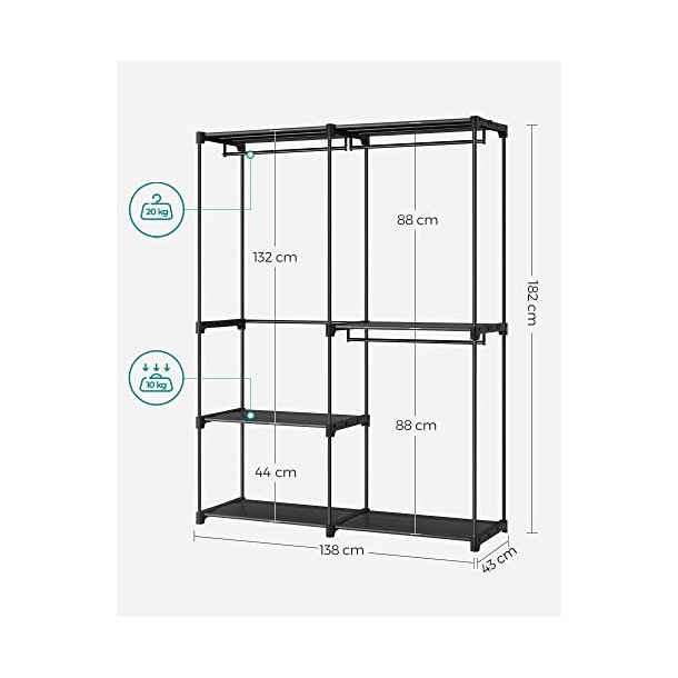 �bent kl�deskab - �ben garderobe - sort garderobeskab og t�jskab