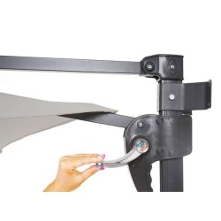 Altanparasol 3x3M til v�g - v�gh�ngt sandfarvet h�ngeparasol �3 meter