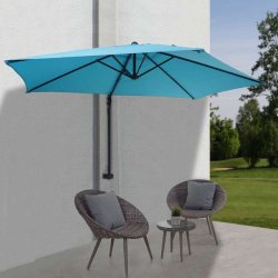 Altanparasol 3x3M til v�g - v�gh�ngt turkis h�ngeparasol �3 meter