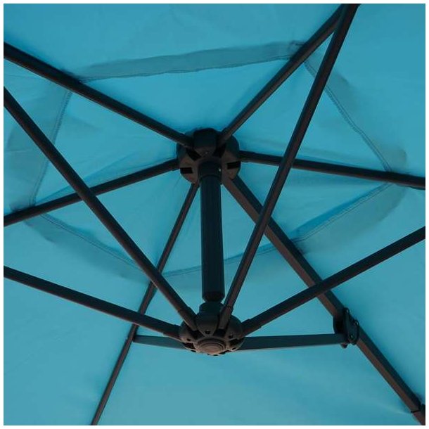 Altanparasol 3x3M til v�g - v�gh�ngt turkis h�ngeparasol �3 meter