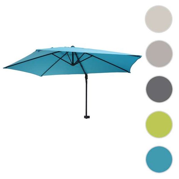 Altanparasol 3x3M til v�g - v�gh�ngt turkis h�ngeparasol �3 meter