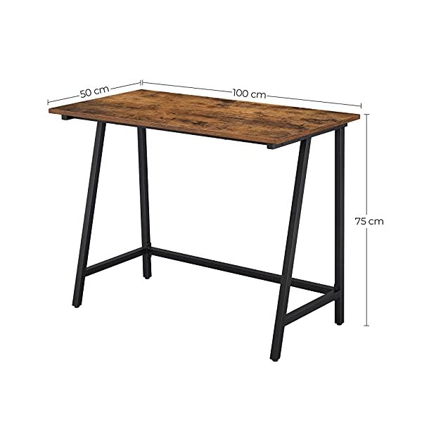 Skrivebord - arbejdsbord - rustik brun 100 x 50 x 75 cm