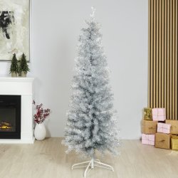 NORDIC WINTER BLING - slv smalt plastik juletr 180 x 68 u/LED