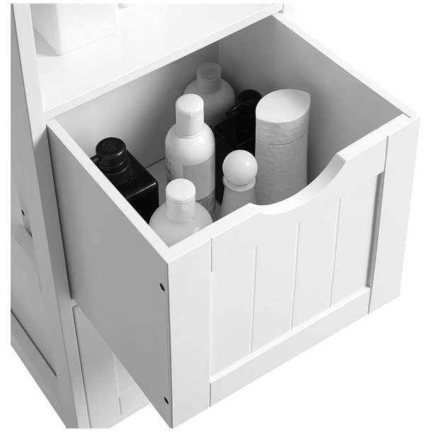 Badevrelsesreol - hvid reol til badevrelse 141,5 x 30 x 30 cm