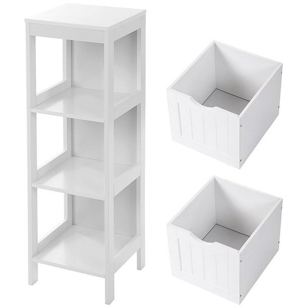 Badevrelsesreol - hvid reol til badevrelse 89 x 30 x 30 cm