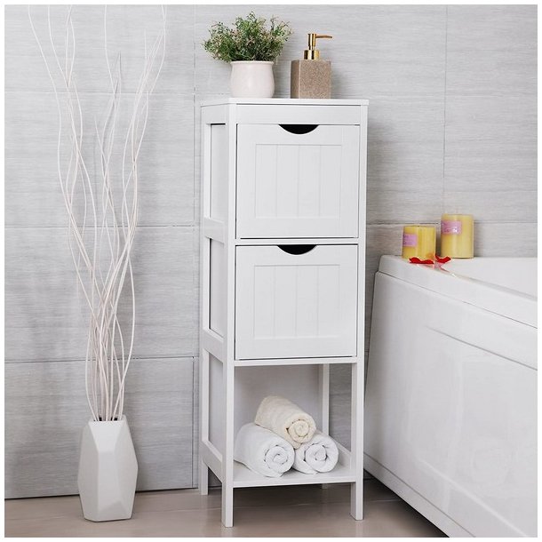 Badevrelsesreol - hvid reol til badevrelse 89 x 30 x 30 cm