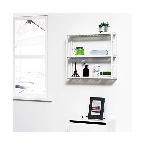 Bambus reol med 3 hylder - vghngt badevrelsesreol - 60x15x54