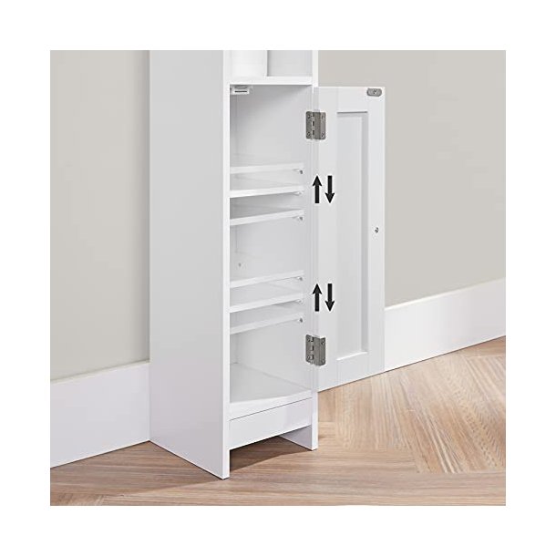 Badevrelsesskab - toiletskab - opbevaringsskab - hvid 18x20x80