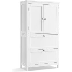 Badev�relsesskab med skuffer - opbevaringsskab hvid 110x60x30