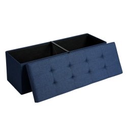 B�nk med kiste - siddeb�nk med opbevaring 110 x 38 x 38 - marinebl�