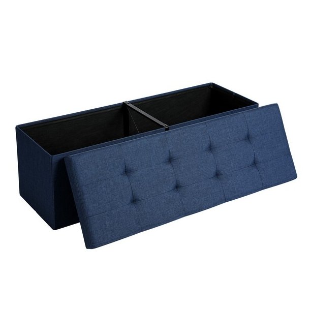 B�nk med kiste - siddeb�nk med opbevaring 110 x 38 x 38 - marinebl�
