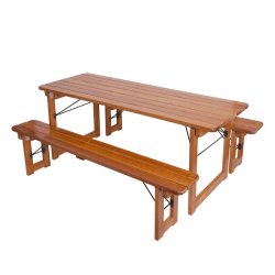 Bnkest 180 cm - 1 havebord og 2 havebnke - sammenklappelige foldbare