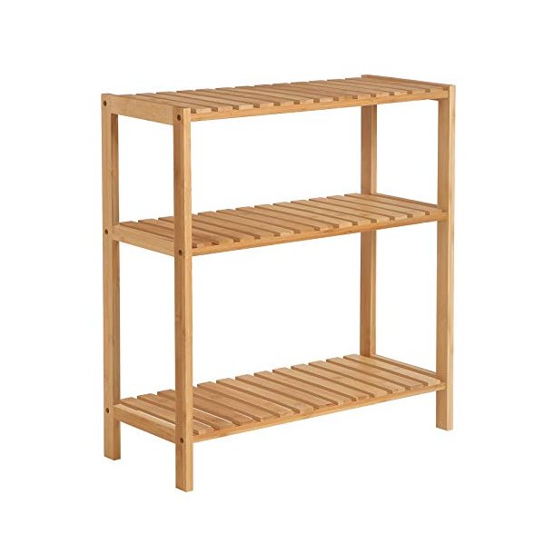 Bambus reol med 3 hylder - badevrelsesreol - 60 x 26 x 66