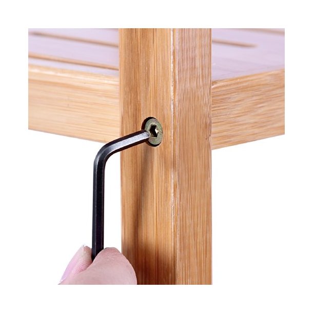 Bambus reol med 3 hylder - badevrelsesreol - 60 x 26 x 66