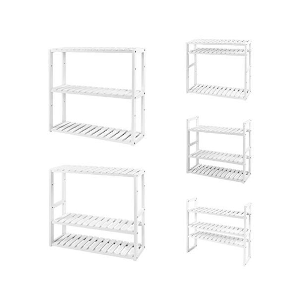 Bambus reol med 3 hylder - vghngt badevrelsesreol - 60x15x54