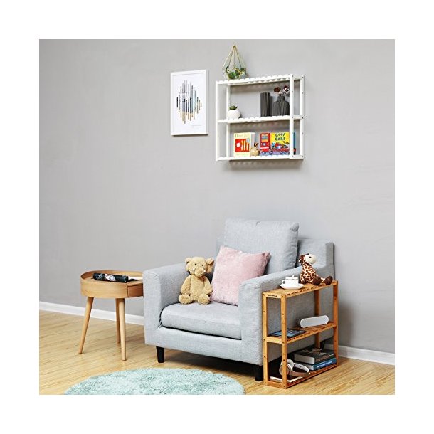 Bambus reol med 3 hylder - vghngt badevrelsesreol - 60x15x54