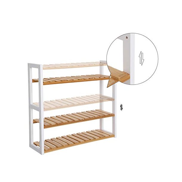 Bambus reol med 3 hylder - v�gh�ngt badev�relsesreol - 60x15x54