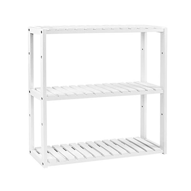 Bambus reol med 3 hylder - vghngt badevrelsesreol - 60x15x54