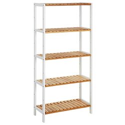 Bambus reol med 5 hylder - badev�relsesreol - 60 x 26 x 130