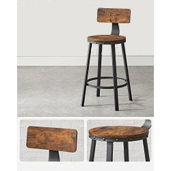 Barstole med rund sde - st med 2 barstole - rustik brun