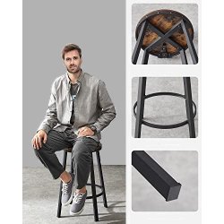 Barstole med rund sde - st med 2 barstole - rustik brun