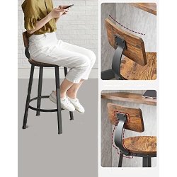 Barstole med rund sde - st med 2 barstole - rustik brun