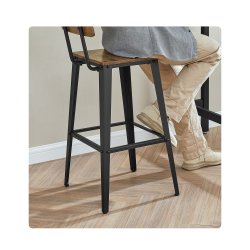 Barstole med rygln - st med 2 barstole - rustik brun og sort