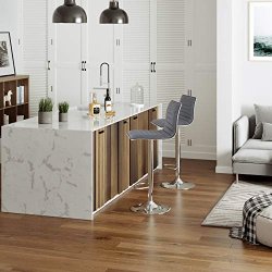 Barstole - s�t med 2 justerbare h�je stole med rygl�n - gr�