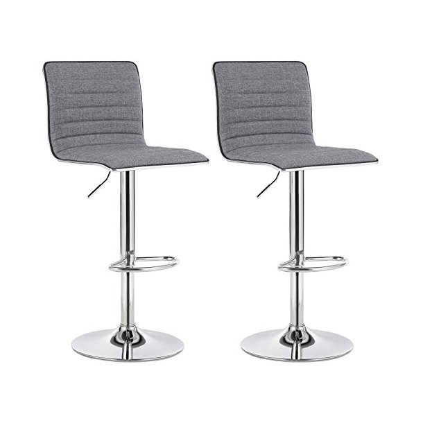 Barstole - s�t med 2 justerbare h�je stole med rygl�n - gr�