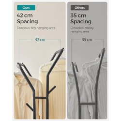 T�jstativ p� hjul - dobbelt t�jskinne sort 103,5 x 52,5 x 155