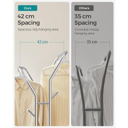 T�jstativ p� hjul - dobbelt t�jskinne s�lv 103,5 x 52,5 x 155