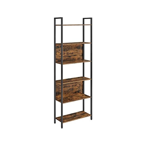 Bogreol med 6 hylder - stuereol - rustik brun 60 x 24 x 186