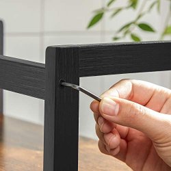 Krydderihylder - k�kkenhylder - sort med 3 rustik brune hylder