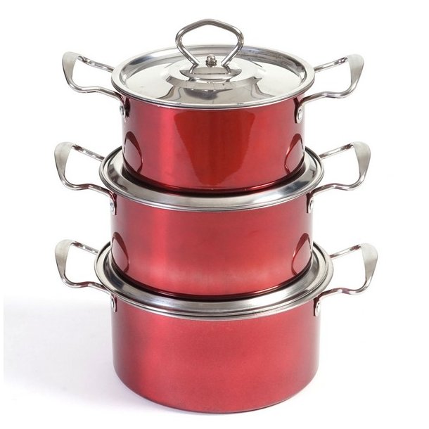 Camping grydest i 6 dele - 3 kkkengryder i rustfrit stl ~ rd