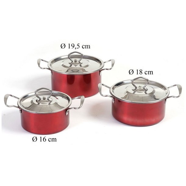 Camping grydest i 6 dele - 3 kkkengryder i rustfrit stl ~ rd